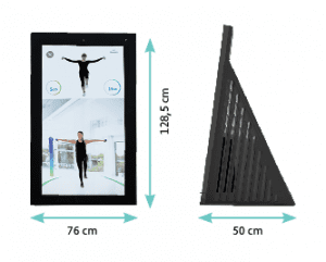 The Pixformance Station 2.0 is 76 cm wide, 50 cm deep and 128.5 cm high.