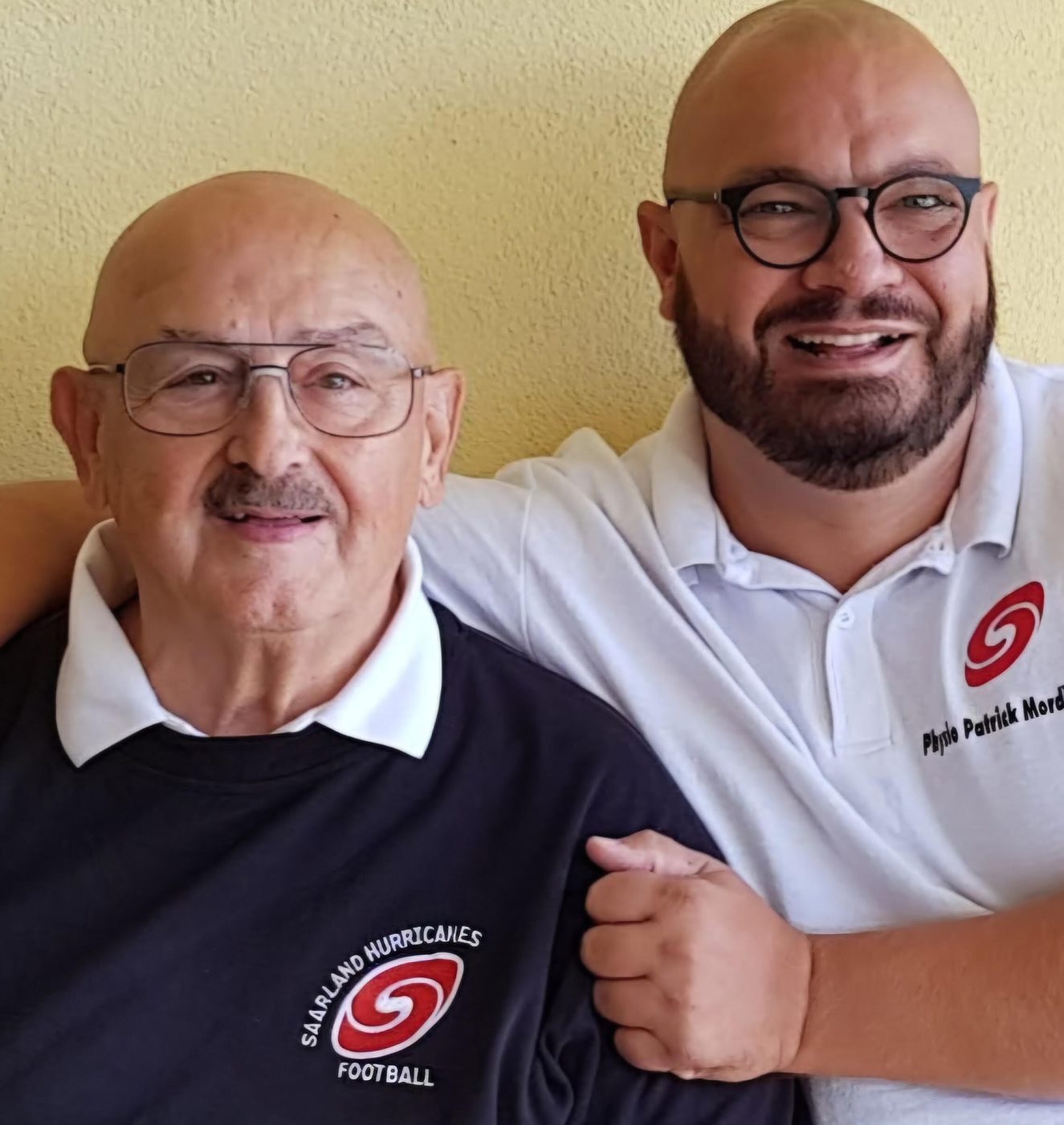 Patrick Mordiconi aus seiner Zeit im American Football mit Joe Roman, seinem damaligen Trainer