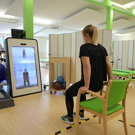 MS-spezifische Sitzübungen mit Pixformance in der Sauerlandklinik Hachen