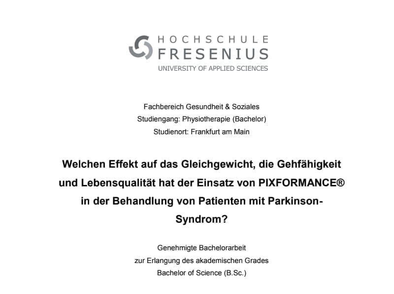 Klinische Studie Parkinson – Pixformance